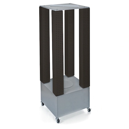 Azar Displays Multi-Tower Pegboard Floor Revolving Display Panel Size 4"W x 48"H 700228-BLK